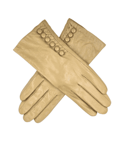 Leðurhanskar flísfóðraðir-sand