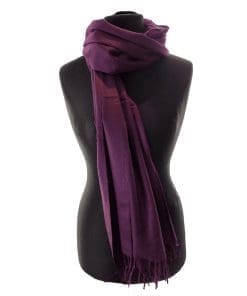 Pashmina slæða einlit-dökk fjólublá