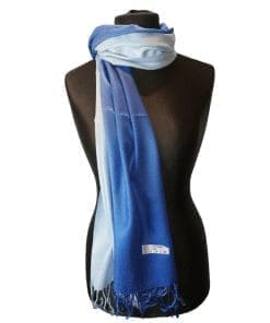 Pashmina slæða tvílit-kóngablá/ljós blá