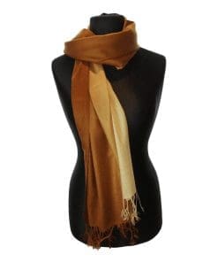 Pashmina slæða tvílit-rauðbrún/ljós