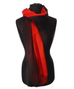 Pashmina slæða tvílit-Rauð/svört