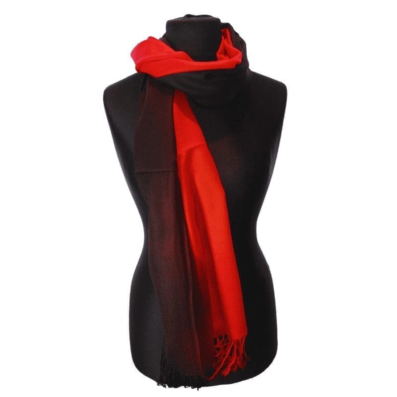 Pashmina slæða tvílit-Rauð/svört