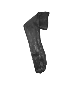 Háir leðurhanskar flísfóðraðir-svartir