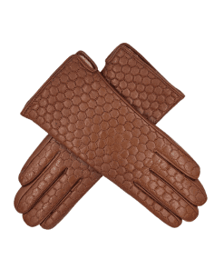 Leðurhanskar flísfóðraðir-mahoní brúnir