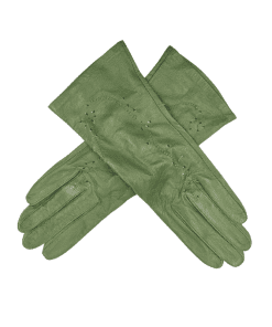 Leðurhanskar ófóðraðir-ólífu grænir