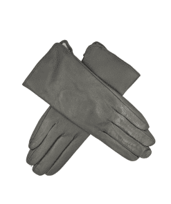 Leðurhanskar flísfóðraðir-gráir