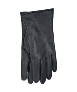 Leðurhanskar með kanínufóðri-svartir