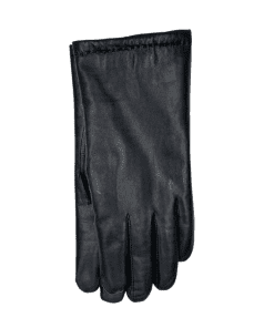 Leðurhanskar með kanínufóðri-svartir