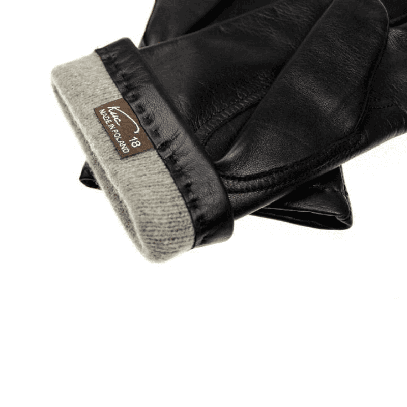 Leðurhanskar ullarfóðraðir-svartir - Image 4