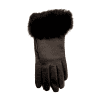 Leðurhanskar ullarfóðraðir m/kanínukanti-svartir