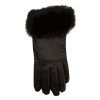 Leðurhanskar ullarfóðraðir m/kanínukanti-svartir