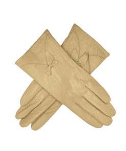 Leðurhanskar flísfóðraðir-sand