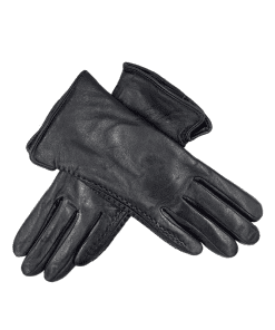 Leðurhanskar flísfóðraðir-svartir