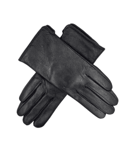 Leðurhanskar flísfóðraðir-svartir