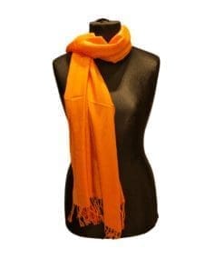 Pashmina slæða einlit-appelsínugul