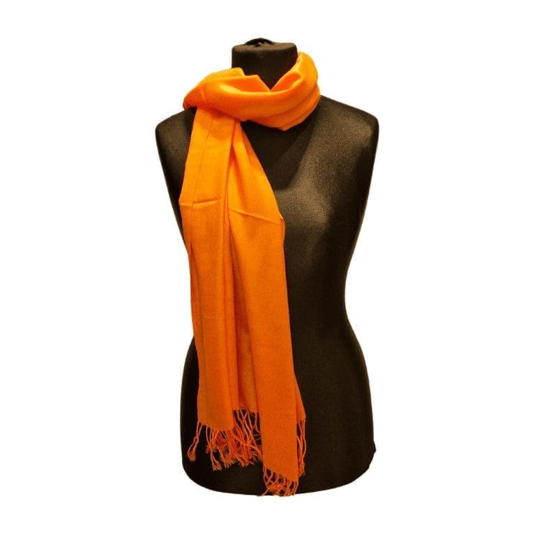 Pashmina slæða einlit-appelsínugul