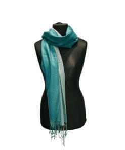 Pashmina slæða tvílit-sægræn/ljós