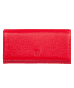 Leður seðlaveski-rautt