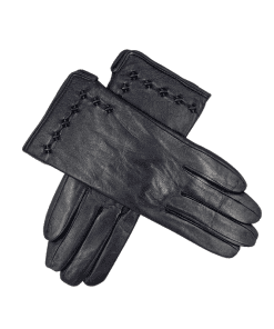 Leðurhanskar flísfóðraðir-svartir