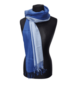 Pashmina slæða tvílit-skær blá/ljós blá