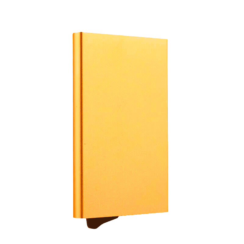 Ál kortahylki með RFID öryggi-gyllt