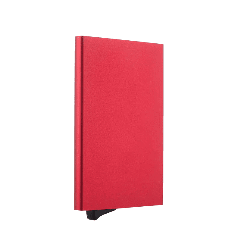 Ál kortahylki með RFID öryggi-rautt