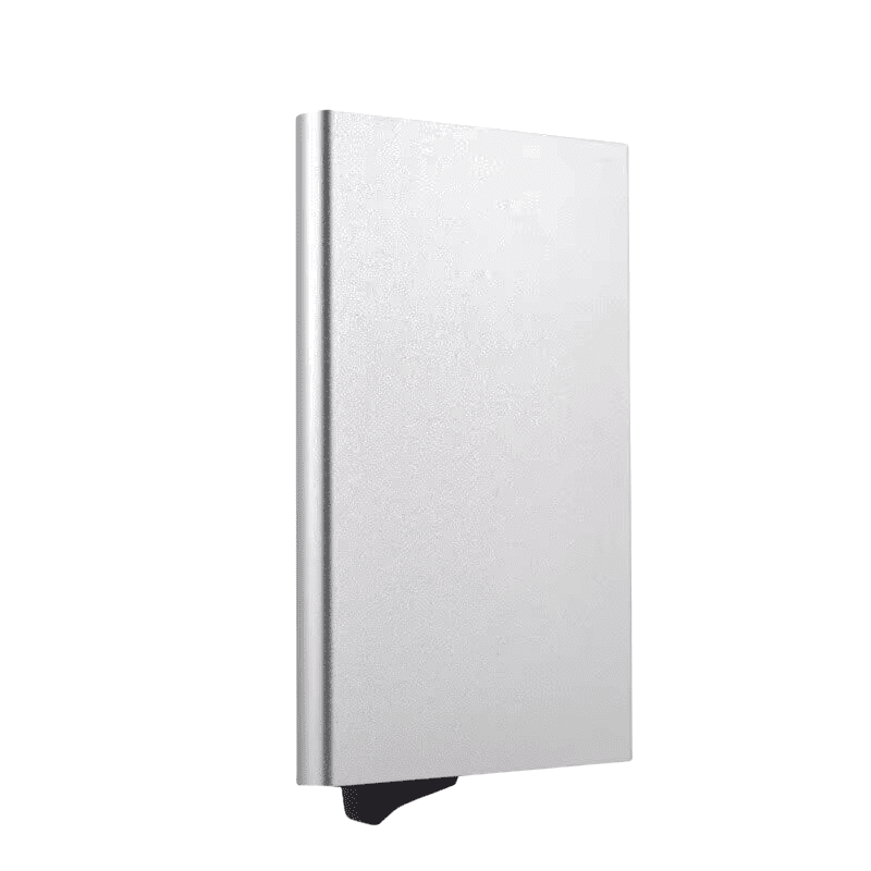 Ál kortahylki með RFID öryggi-silfur