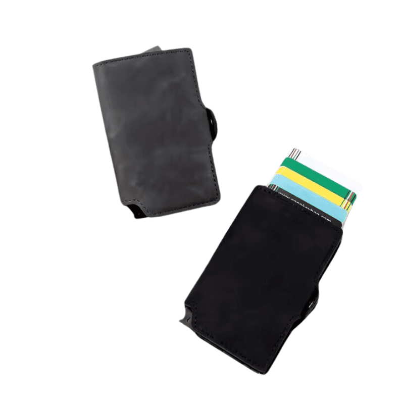 Ál kortahylki með RFID öryggi m/leðurhul - Image 3