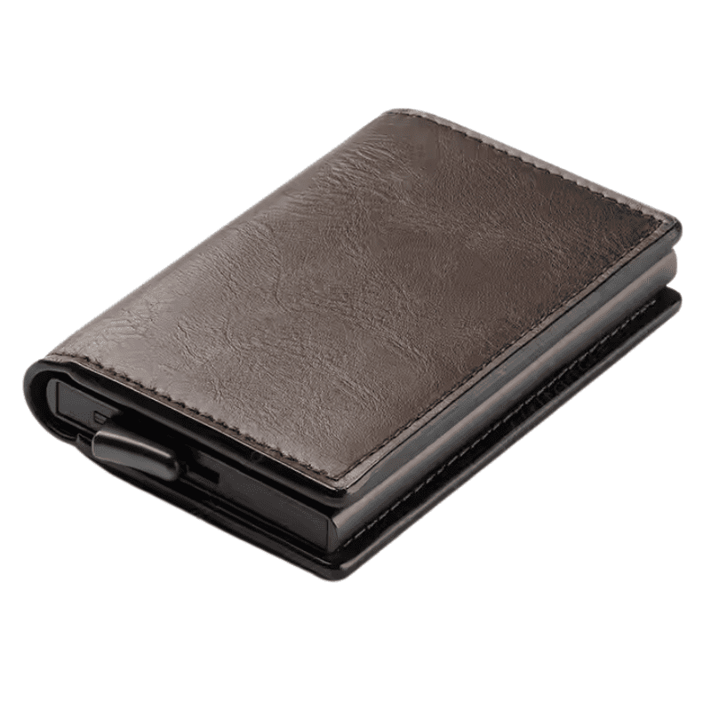 Ál kortahylki með RFID öryggi m/leðurhul - Image 3