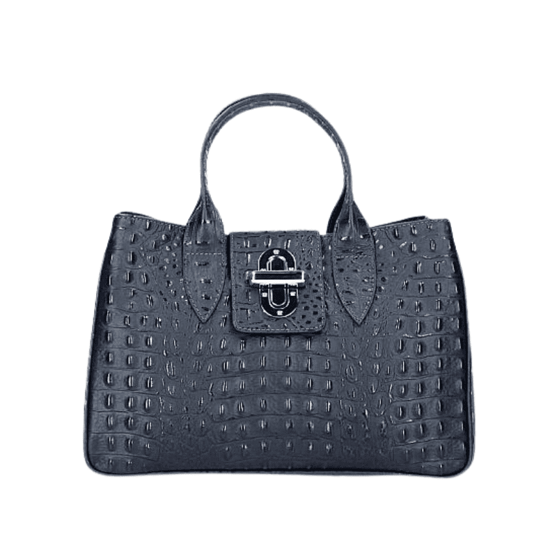 LAURA leðurtaska - blá