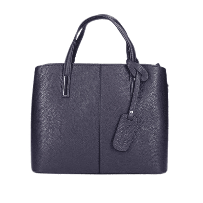 MANILA leðurtaska - navy blá