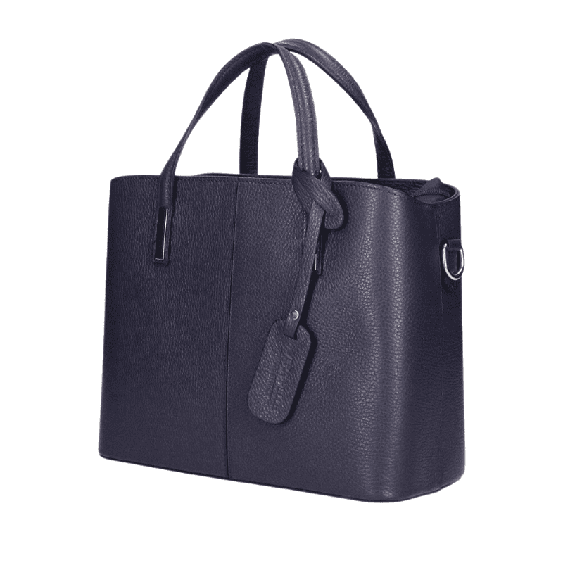 MANILA leðurtaska - navy blá - Image 3