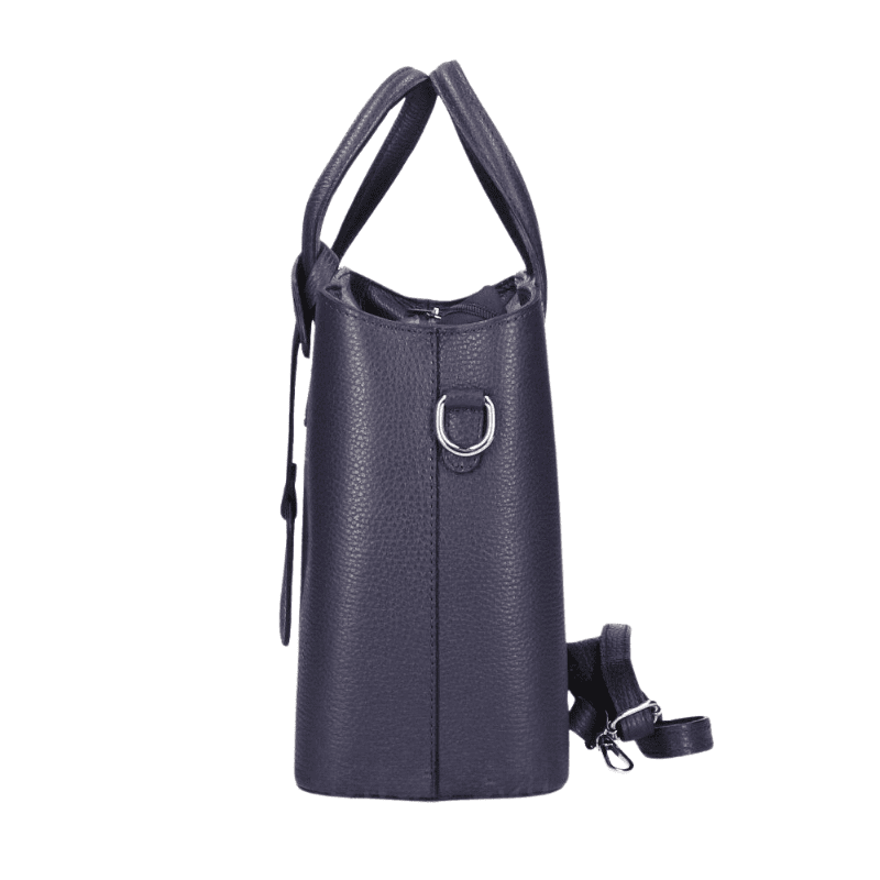 MANILA leðurtaska - navy blá - Image 4