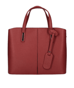 MANILA leðurtaska - dökk rauð