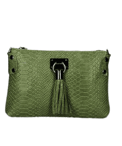 THERESA leðurtaska - hermanna græn