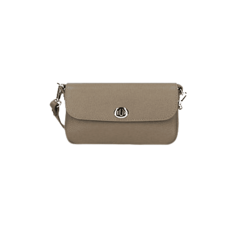 FRANCESCA leðurtaska - dökk taupe