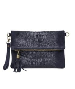 TECLA leðurtaska - blá