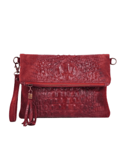 TECLA leðurtaska - dökk rauð