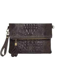 TECLA leðurtaska - dökk brún