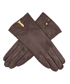 Leðurhanskar flísfóðraðir-brúnir