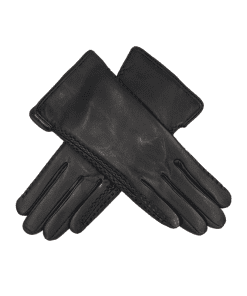 Leðurhanskar ullarfóðraðir-svartir