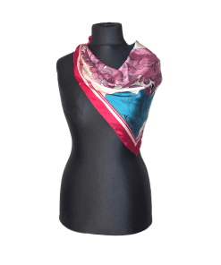 Slæða m/mynstri-rauð