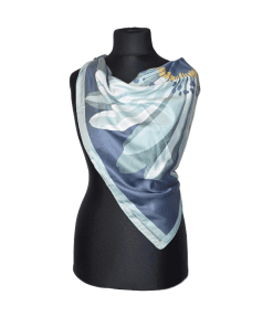 Slæða m/mynstri-mintu græn