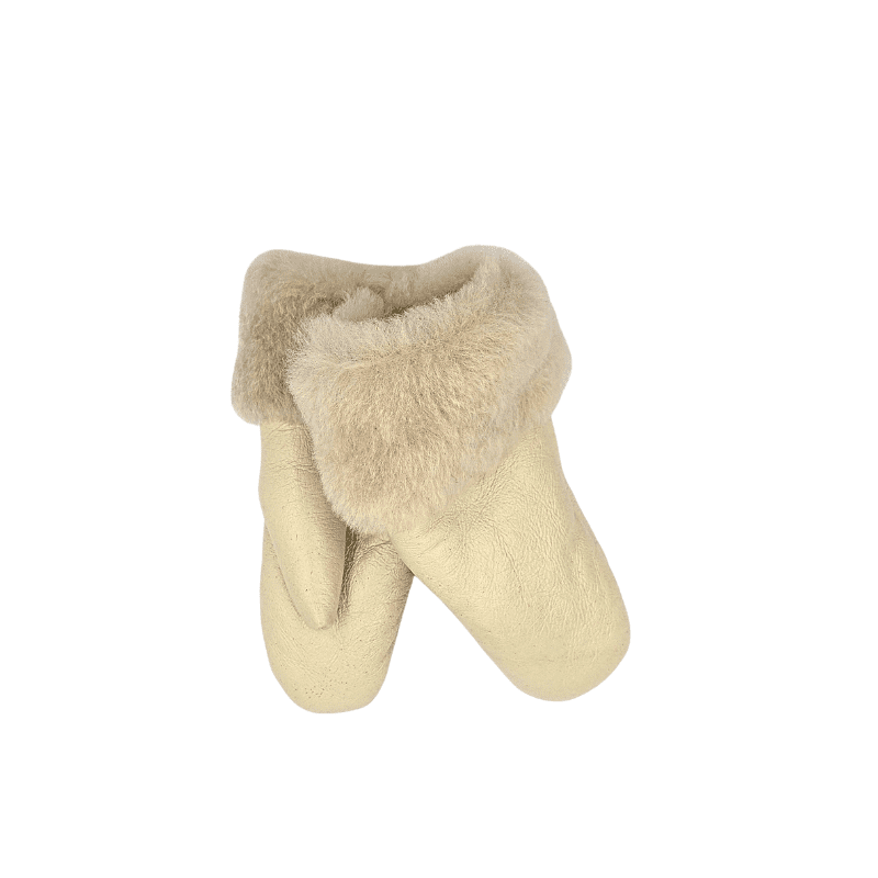 Sauðskinns lúffur 3-5ára-kremlit