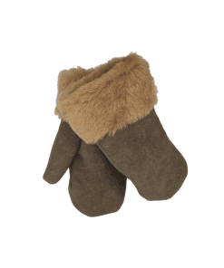 Sauðskinns lúffur 6-8ára - brúnar