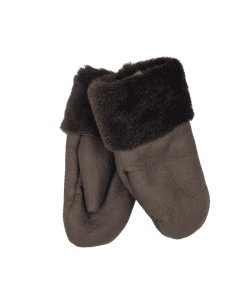 Sauðskinns lúffur 6-8ára - dökk brúnar