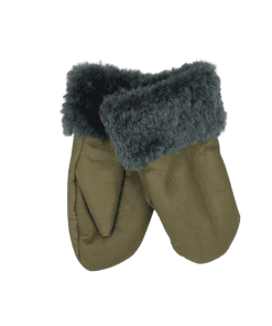 Sauðskinns lúffur 6-8ára - Dökk grænar