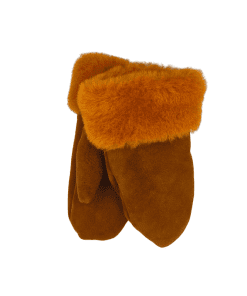 Sauðskinns lúffur 6-8ára-rúst orange