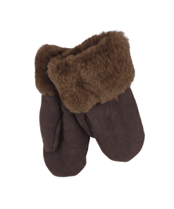 Sauðskinns lúffur-brúnar