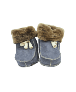 Barna sauðskinns skór-grábláir 18-24mán